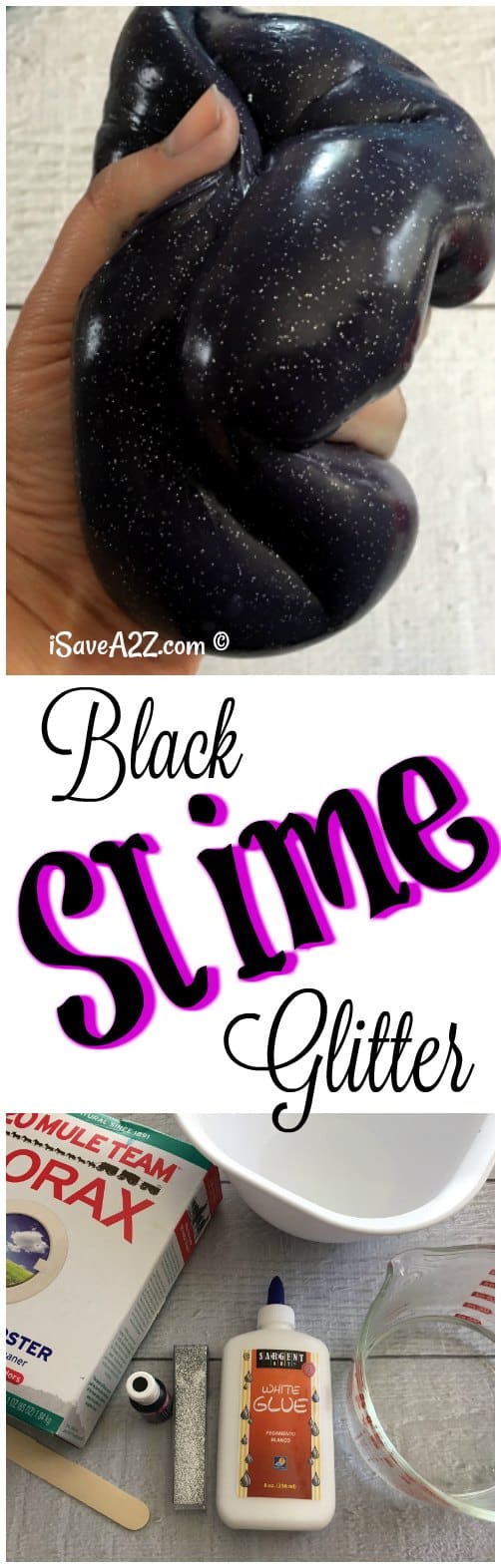 How to Make Black Glitter Slime