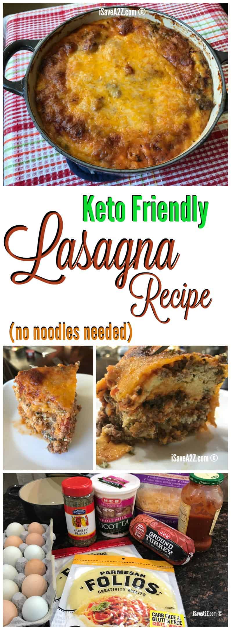 Keto Lasagna Recipe (made with no noodles)