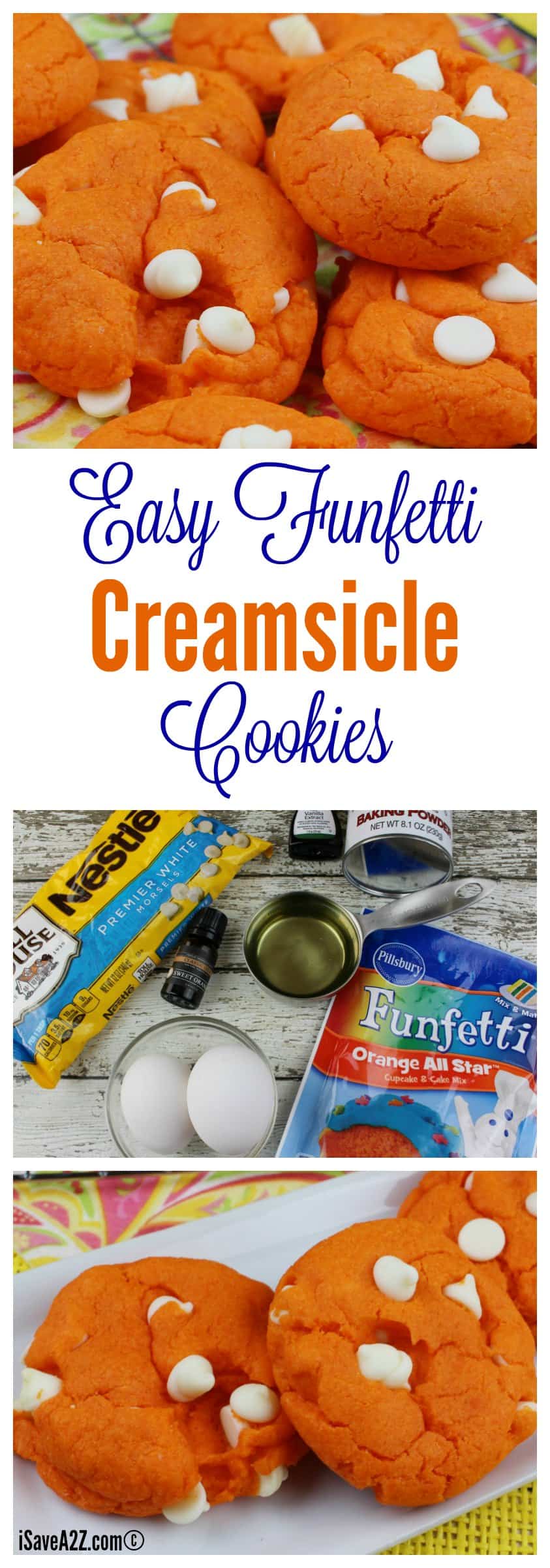 Easy Funfetti Creamsicle Cookies
