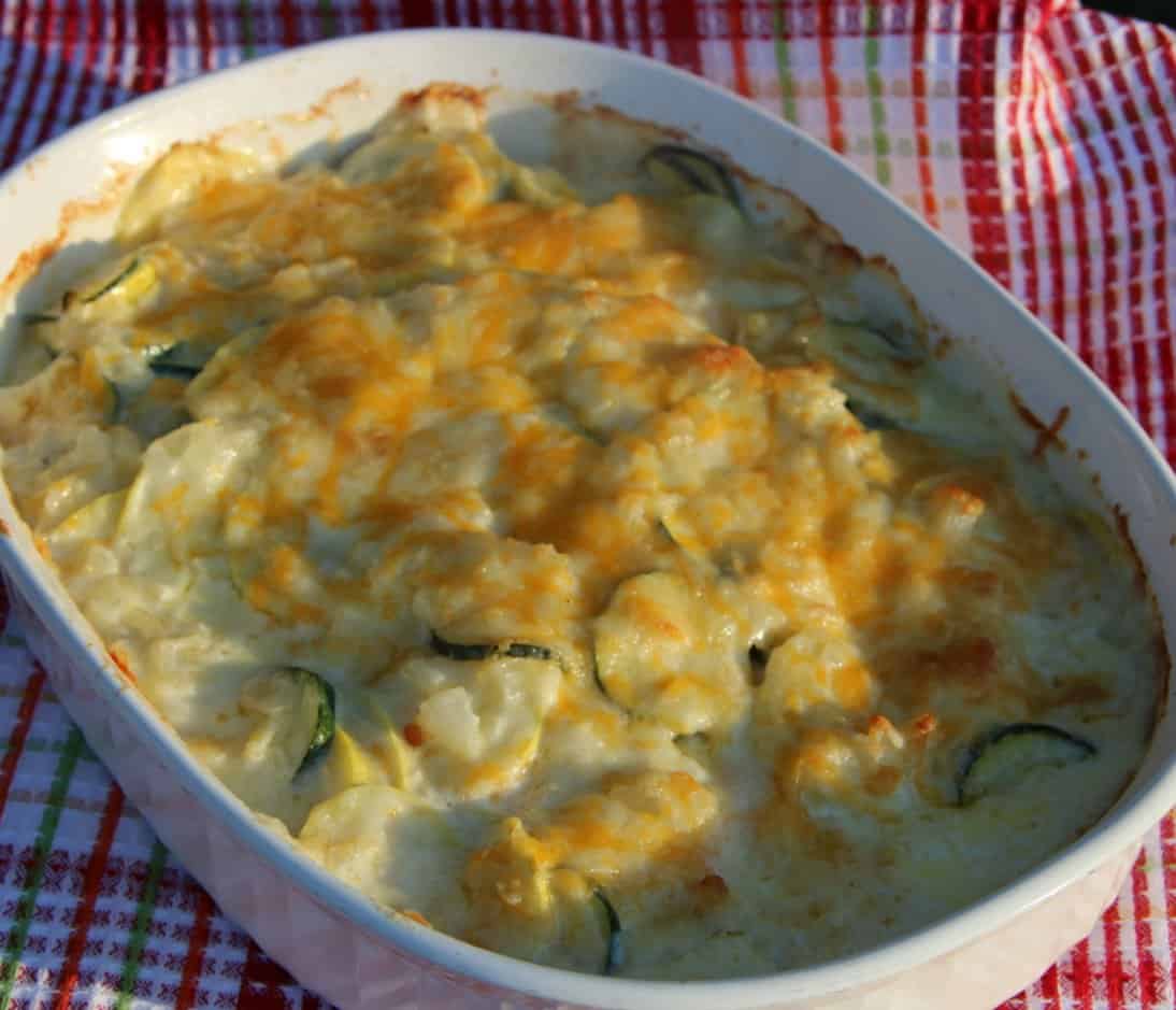 Cheesy Zucchini Squash Au Gratin Bake Recipe