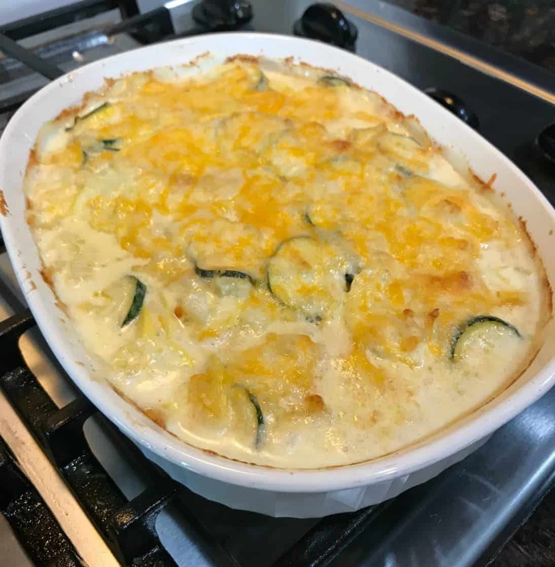 Cheesy Zucchini Squash Au Gratin Bake Recipe