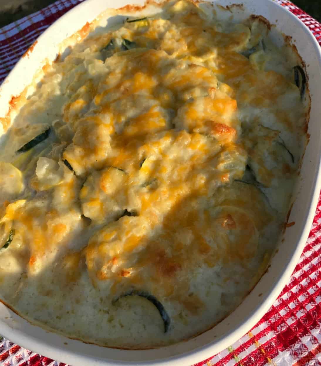 Cheesy Zucchini Squash Au Gratin Bake Recipe