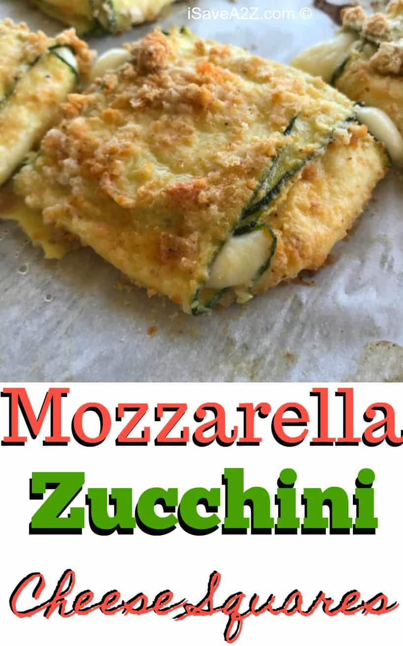 Low Carb Baked Zucchini Mozzarella Cheese Squares