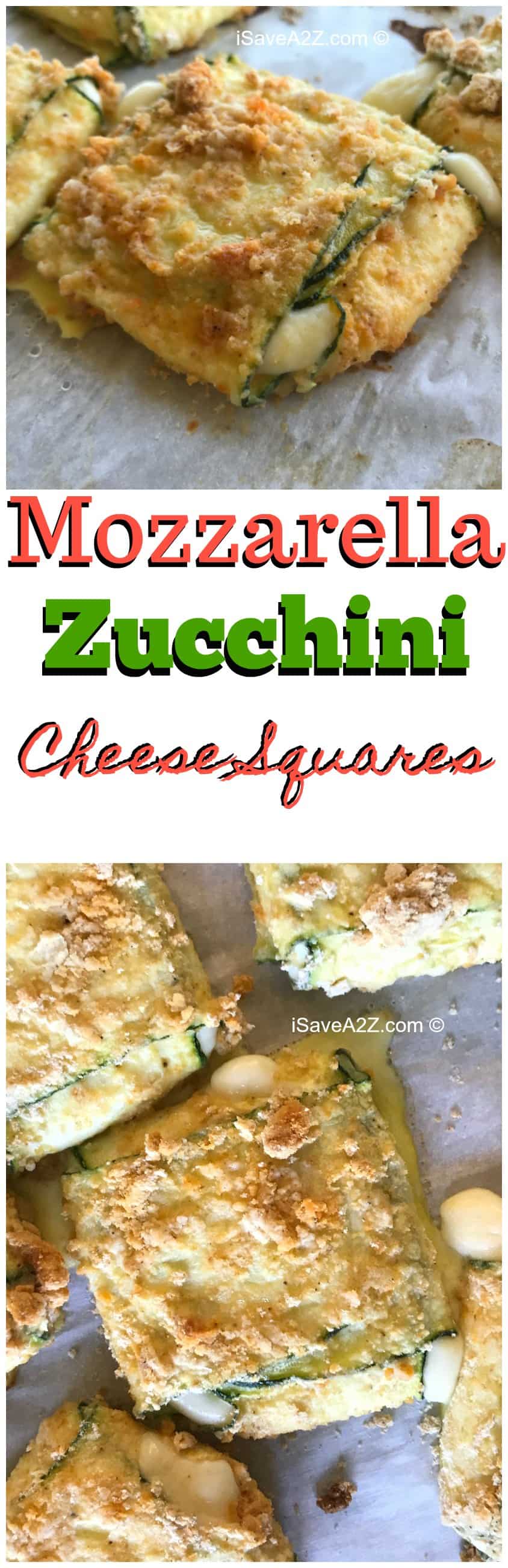 Low Carb Baked Zucchini Mozzarella Cheese Squares