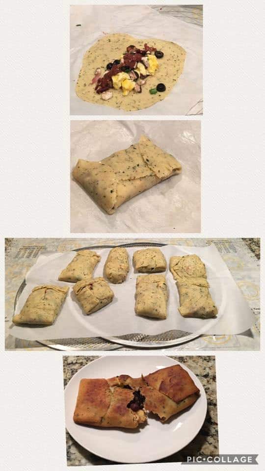 Keto Hot Pocket made with coconut flour