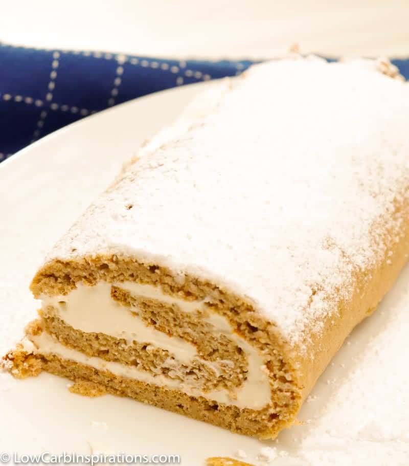Looking for a keto pumpkin dessert? This Keto Pumpkin Roll Recipe is just what you are looking for! Light and fluffy, this pumpkin roll won't disappoint. At 2 net carbs per serving, this is going to be your go-to fall dessert.