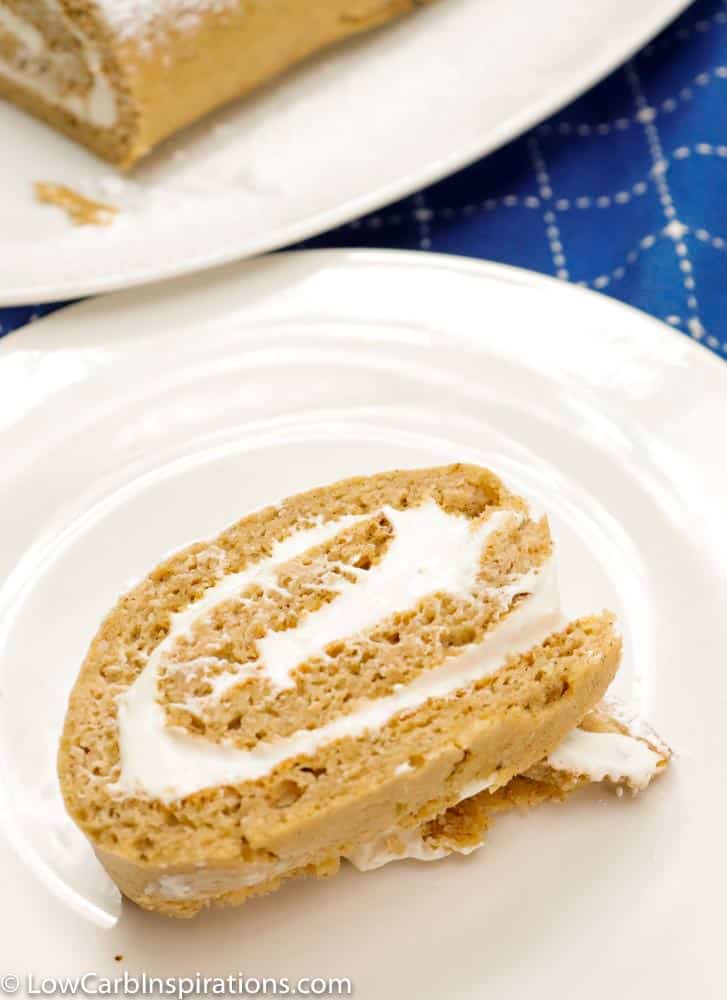 Looking for a keto pumpkin dessert? This Keto Pumpkin Roll Recipe is just what you are looking for! Light and fluffy, this pumpkin roll won't disappoint. At 2 net carbs per serving, this is going to be your go-to fall dessert. 