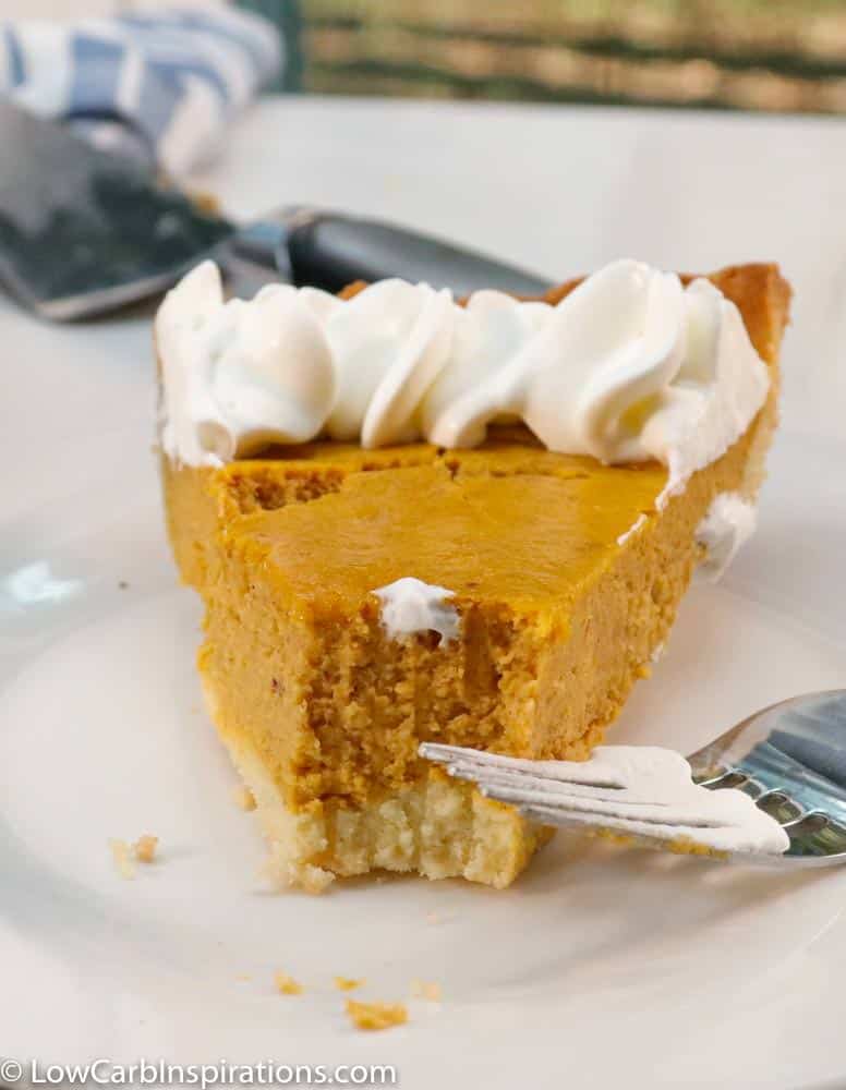 It's hard to believe this delicious pumpkin pie is a Low Carb Pumpkin Pie recipe! It's full of flavor with a secret ingredient that gives it a rich, smooth taste!