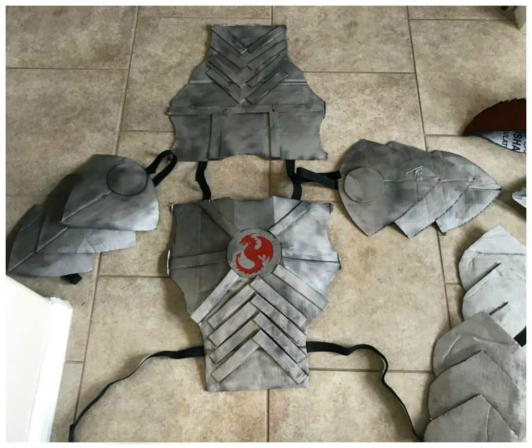 Dragon Knight Costume Made Out Of Boxes