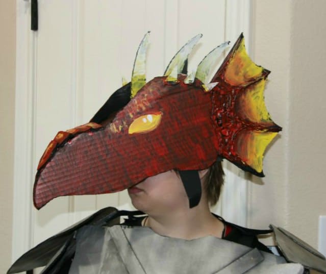 Dragon Knight Costume Made Out Of Boxes
