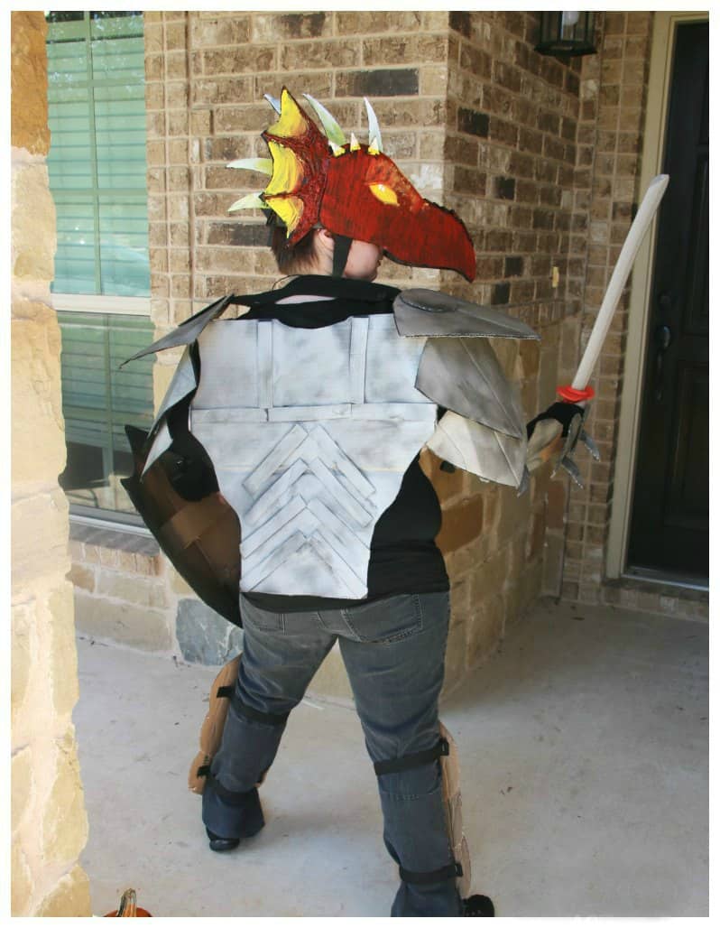 Dragon Knight Costume Made Out Of Boxes