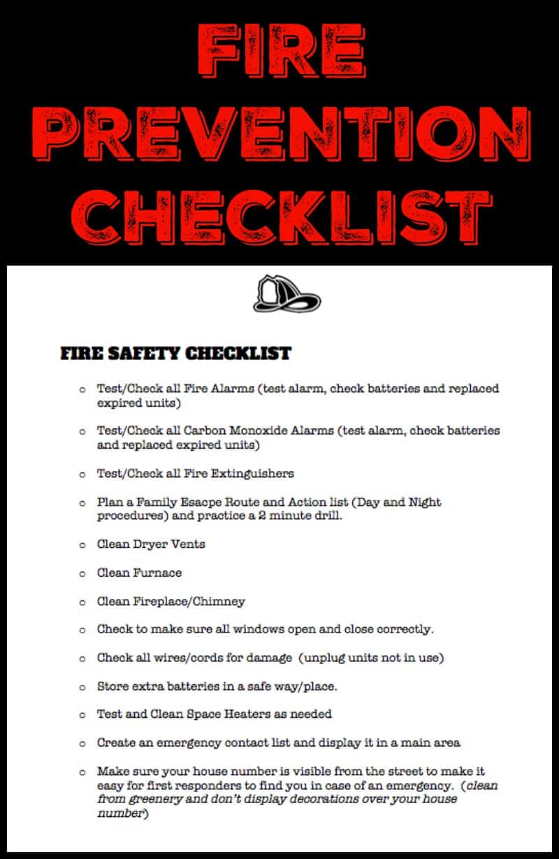 Fire Prevention Checklist (Printable)