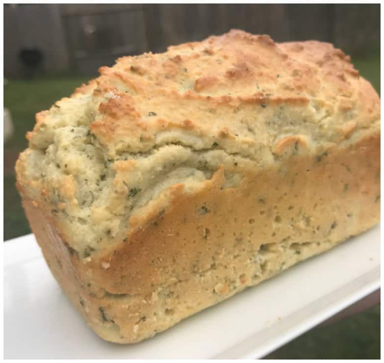 savory keto bread r on cutting board 