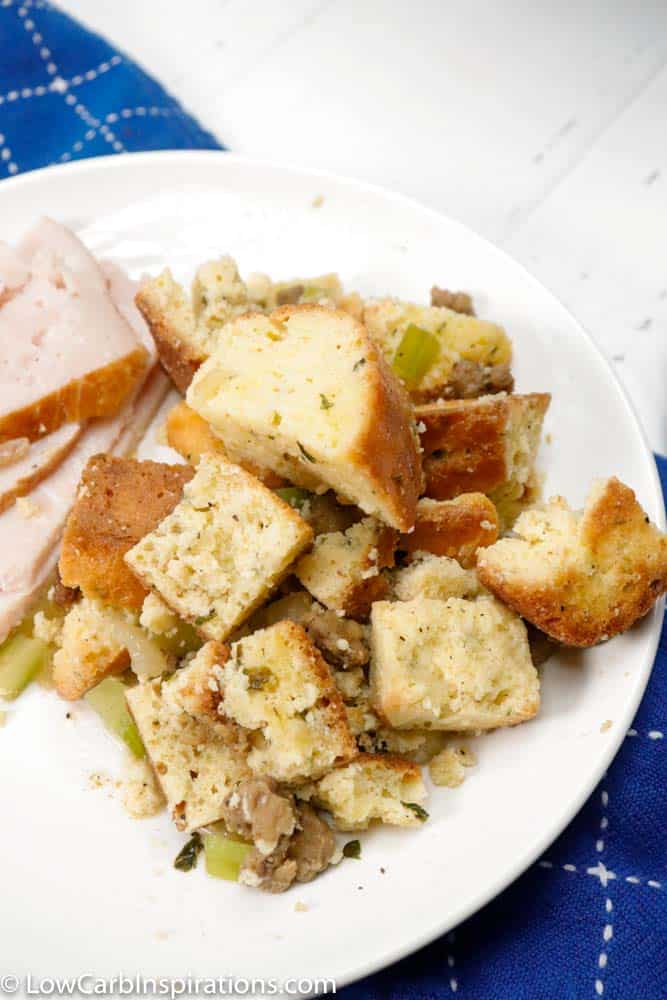 Keto Stuffing Recipe Made with Savory Keto Bread-image