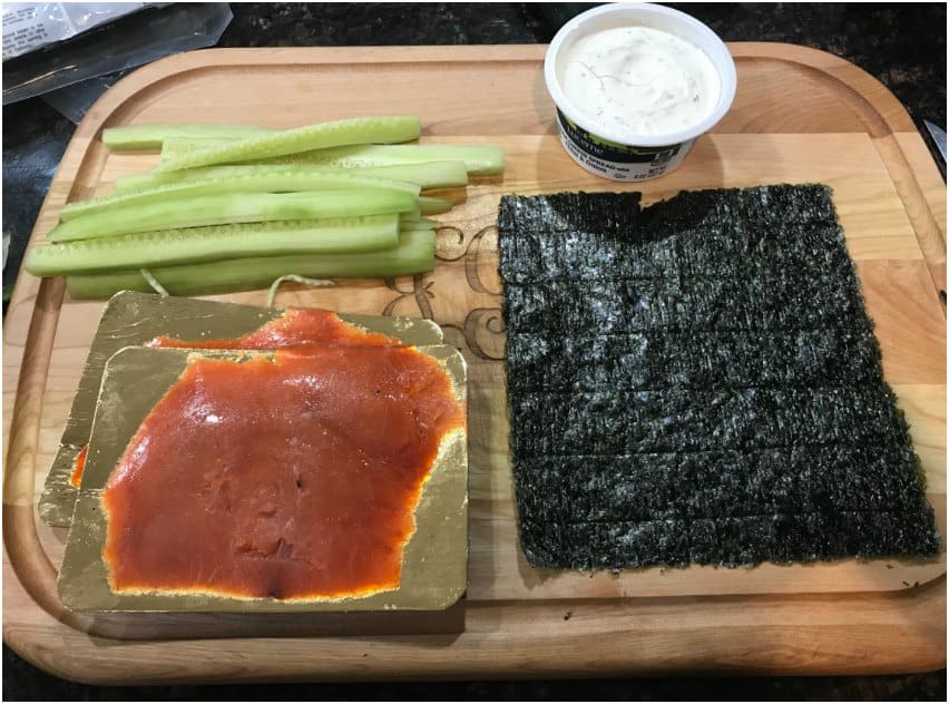 Keto Sushi Rolls with Smoked Salmon and Cucumber