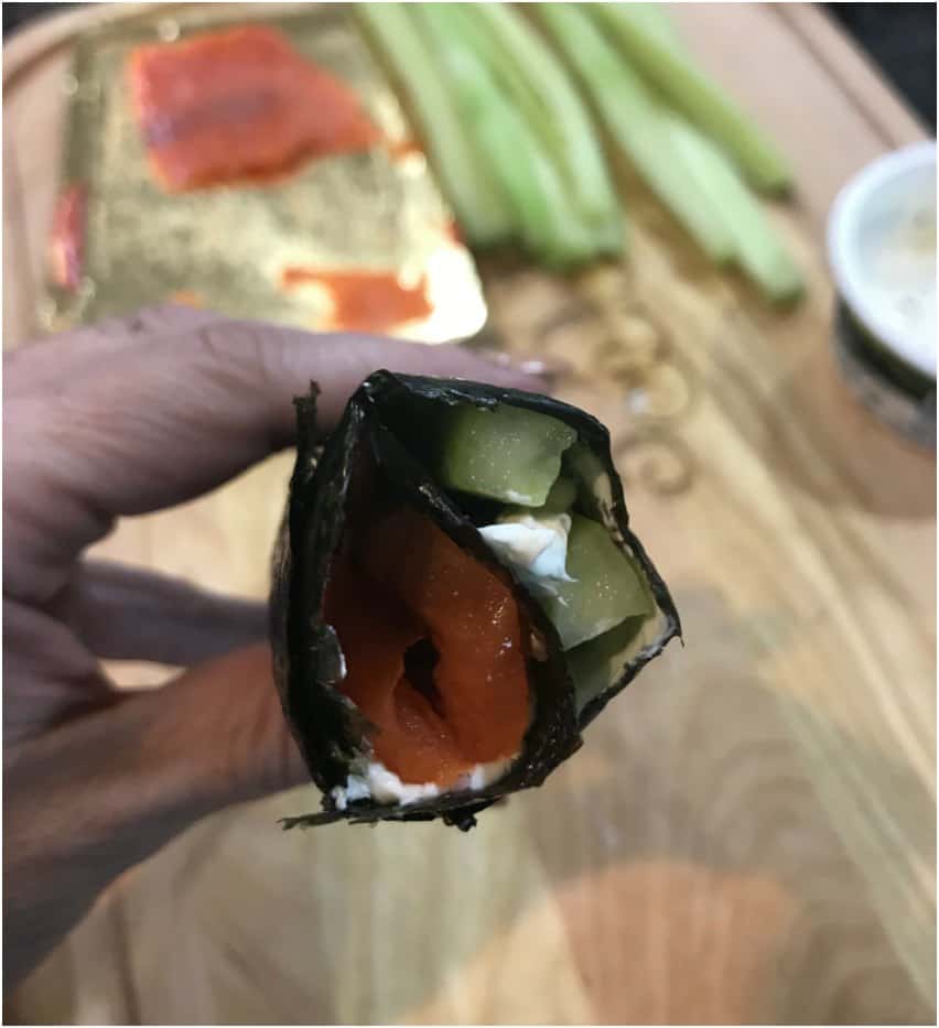 Keto Sushi Rolls with Smoked Salmon and Cucumber