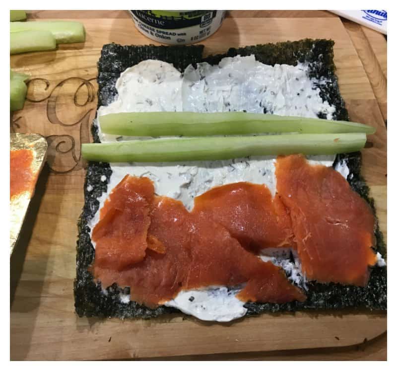 Keto Sushi Rolls with Smoked Salmon and Cucumber