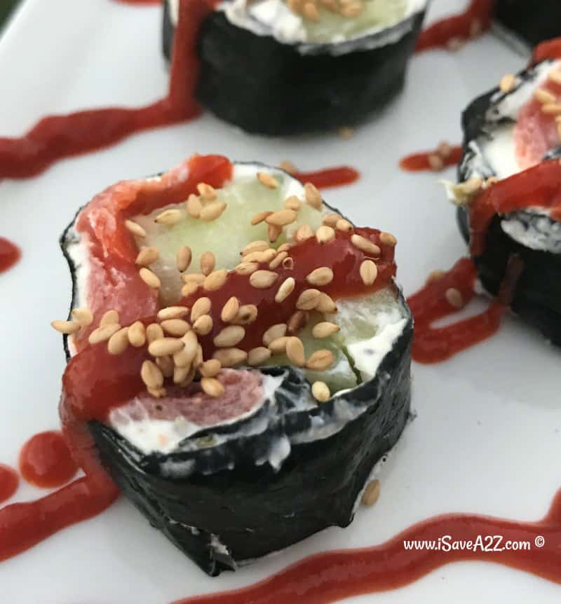 Keto Sushi Rolls with Smoked Salmon and Cucumber