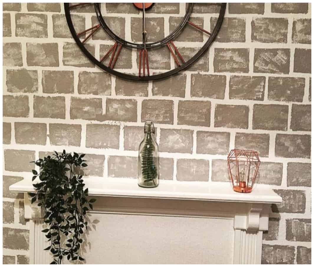 DIY How to Paint a Faux Brick Fireplace Project Idea