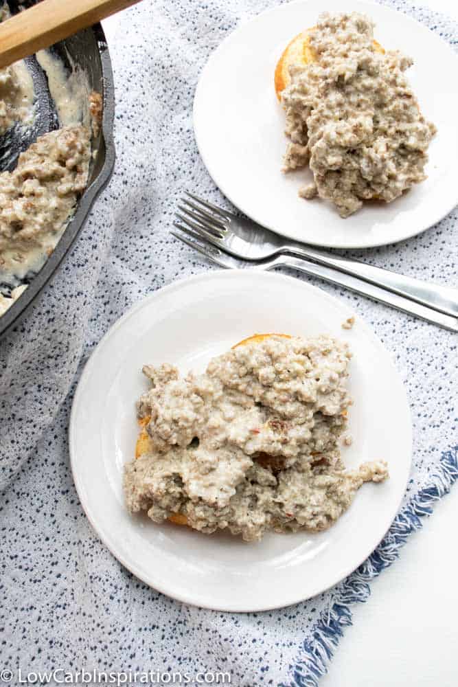 Keto Sausage, Biscuits and Gravy Recipe