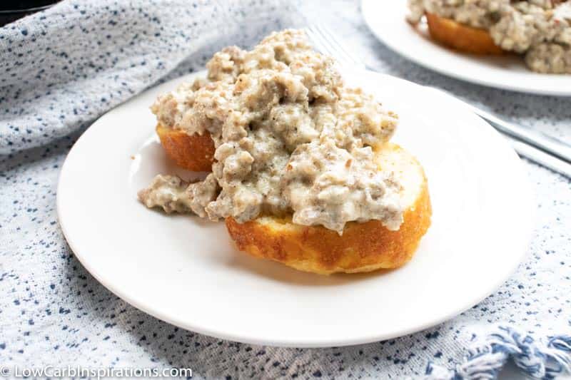 Keto Sausage, Biscuits and Gravy Recipe