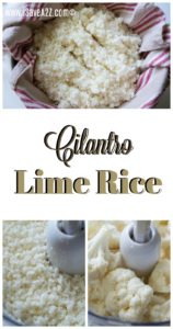 This is Cauliflower Rice with Cilantro and Lime! This is a perfect recipe for those who want a bowl of healthier rice. This cauliflower rice is easy to make and will melt into your mouths.