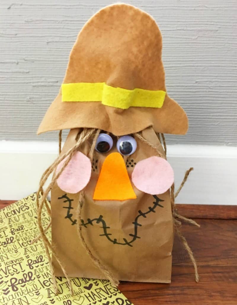 Easy Fall Crafts: Paper Bag Scarecrow Craft for Kids