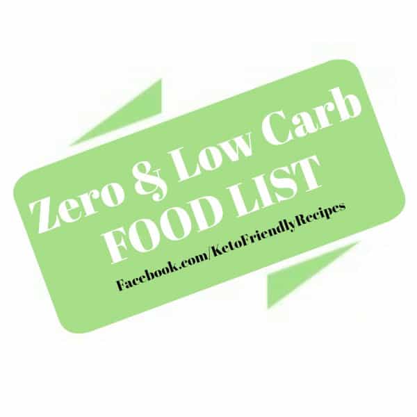 Almost Zero Carb Food List