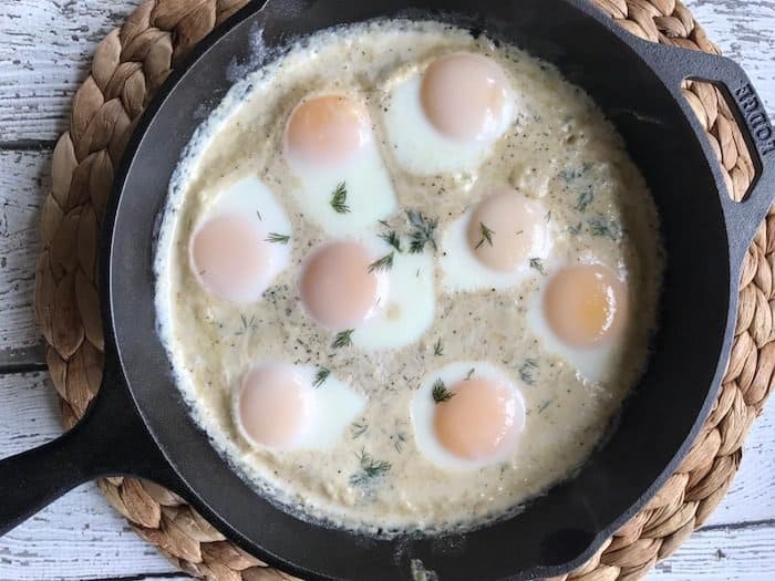 The BEST Creamy Keto Skillet Eggs Recipe