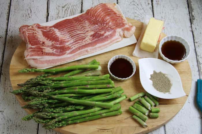 Keto Bacon Wrapped Asparagus made with a secret sauce!