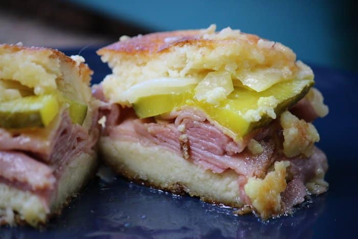 Keto Cuban Slider Sandwich closeup