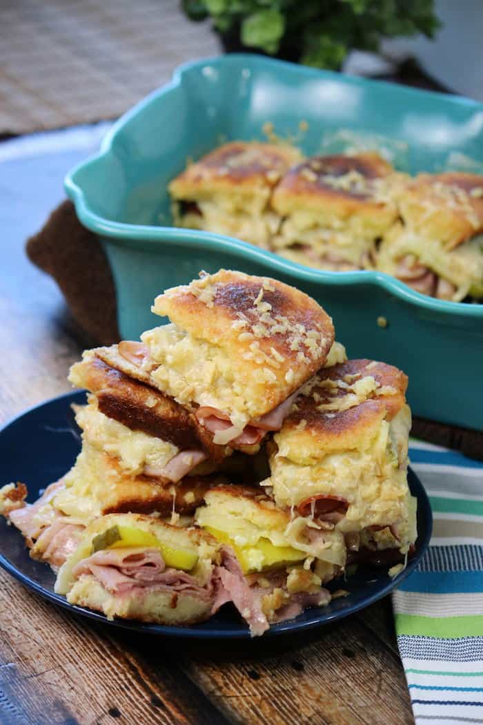 Keto Cuban Slider Sandwich closeup