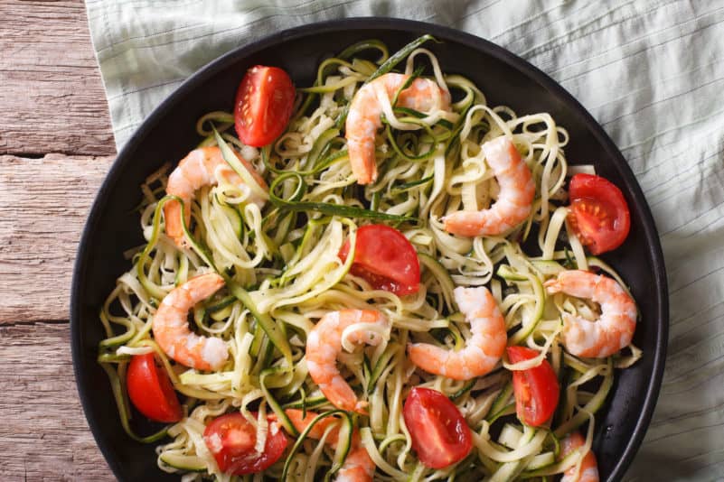 Keto Skillet Shrimp Scampi and Zoodles