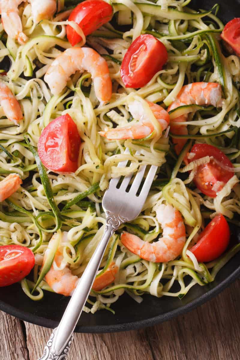 Keto Skillet Shrimp Scampi and Zoodles