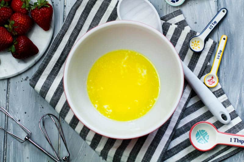 melted butter in a bowl