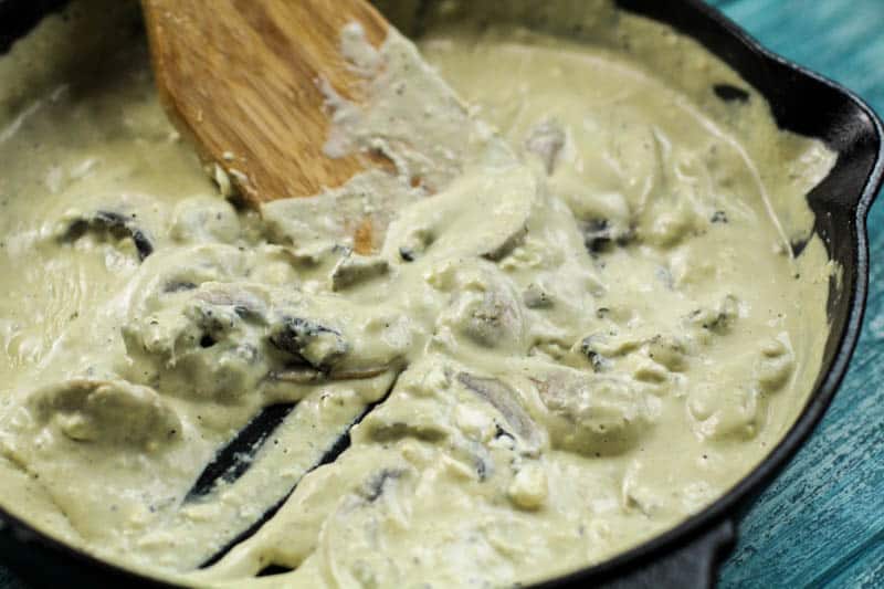 Mushrooms and cream sauce