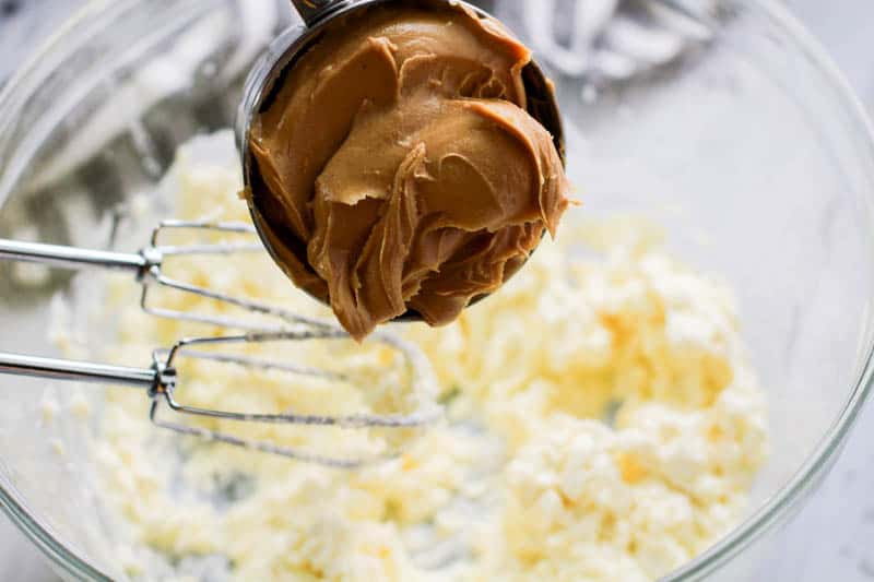 Peanut butter on a measuring cup