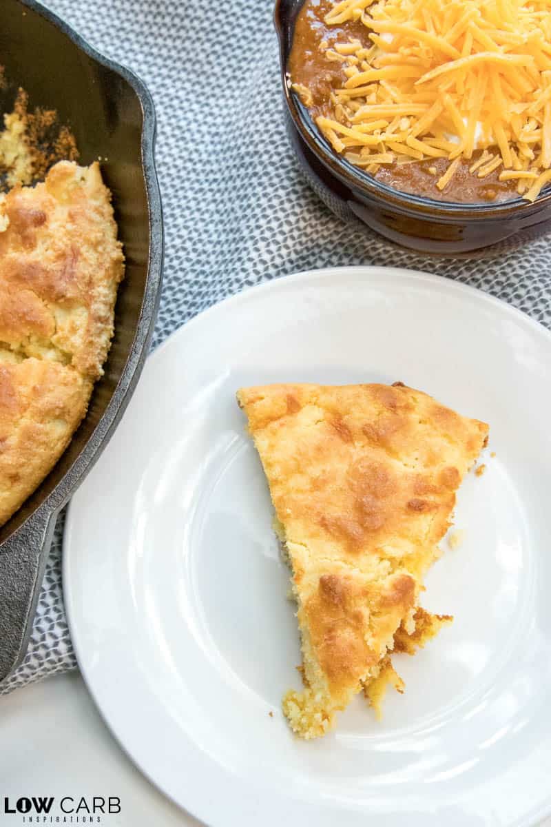 Keto cornbread served with Keto Chili