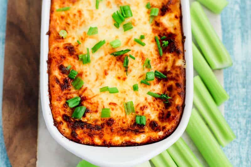 Keto Crab Rangoon Dip in a white pan