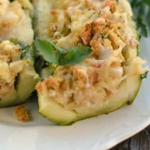 Keto Skillet Stuffed Zucchini Recipe