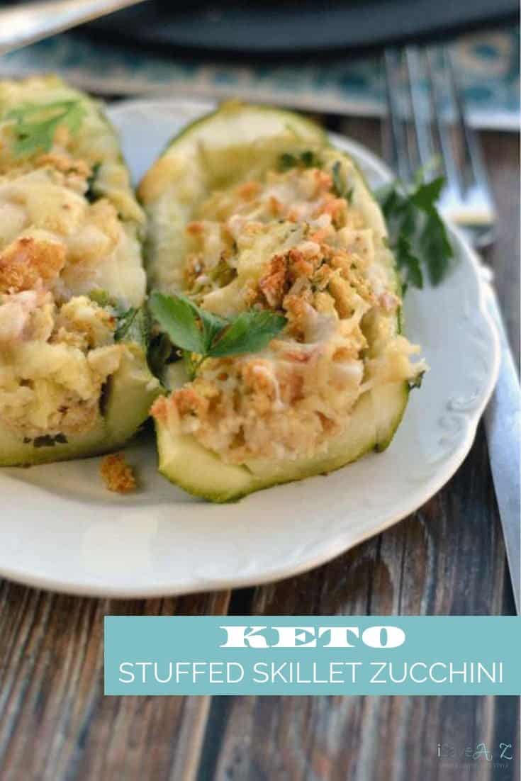 This skillet stuffed zucchini with crab and cheese is to die for! You are going to love how easy this keto recipe is to make and how delicious it tastes!