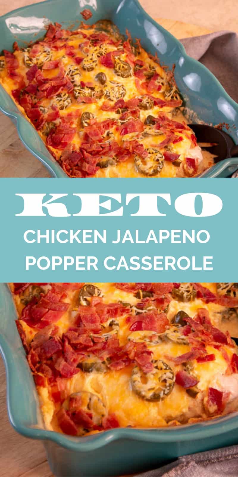 This Keto Chicken Jalapeno Popper Casserole Recipe is crazy easy to make and the whole family will enjoy it! They won't even know it's a keto dinner recipe!