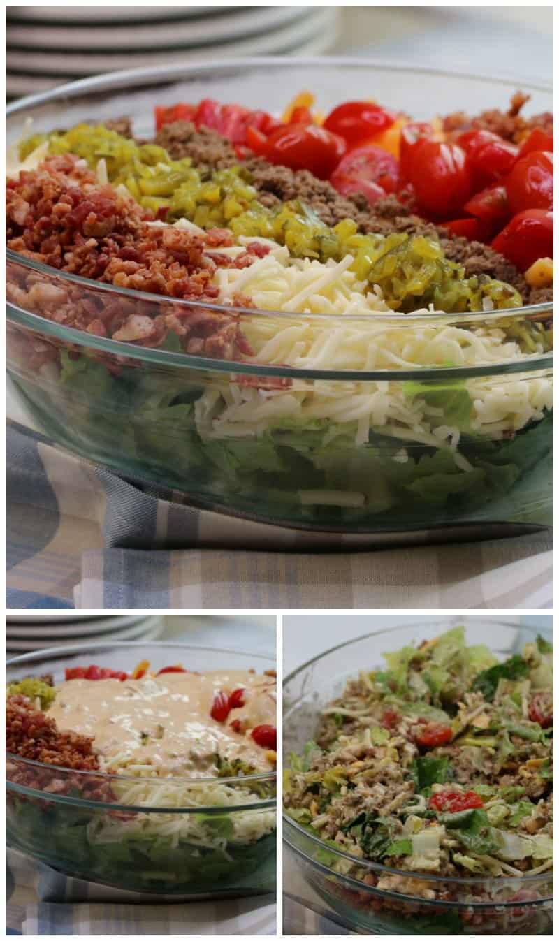 Keto Big Mac Cheeseburger Salad recipe 