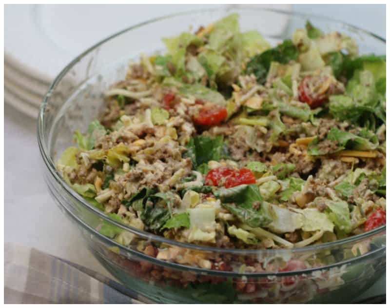 Keto Big Mac Cheeseburger Salad recipe