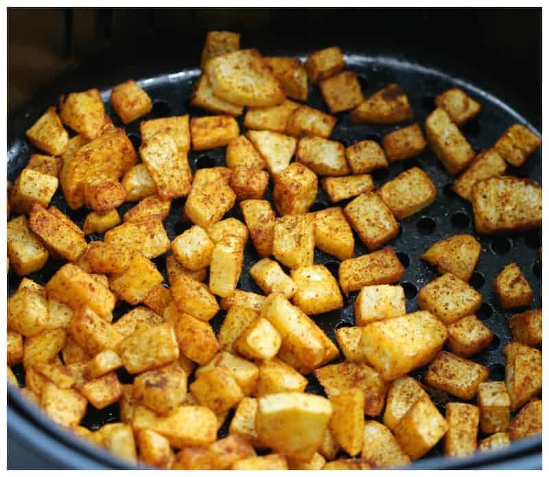 Roasted Turnips Hash Browns made in the air fryer