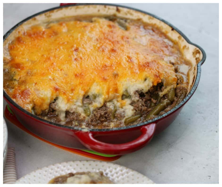The BEST Keto Ground Beef Casserole with Cheesy Topping!