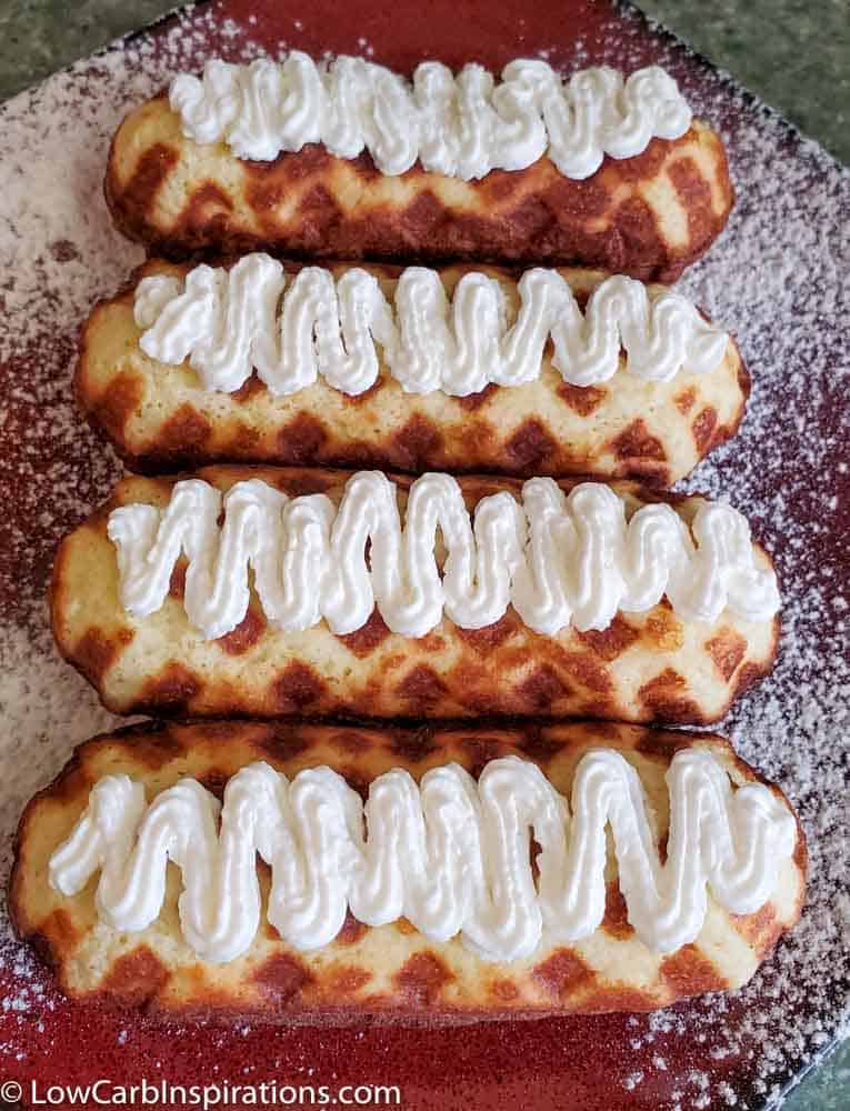 Keto Vanilla Twinkie Copycat Chaffle Recipe