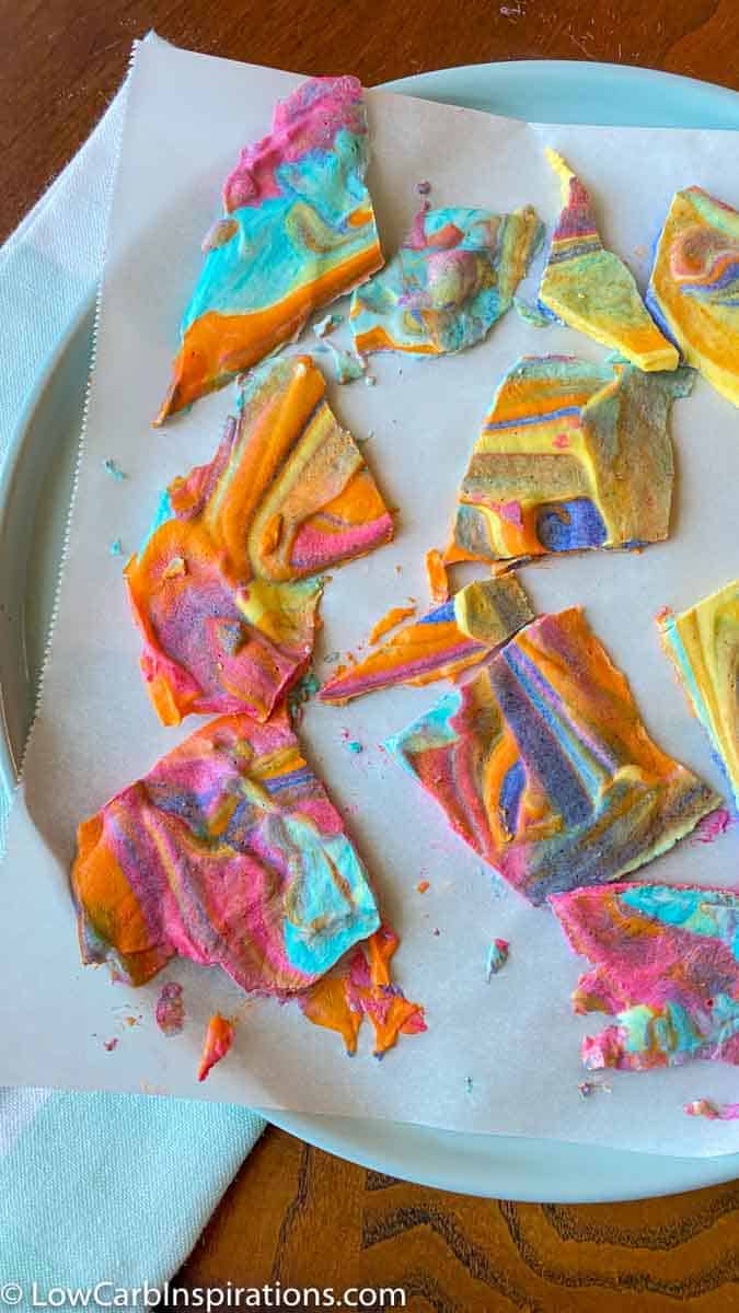 Low Carb Unicorn Yogurt Bark Recipe