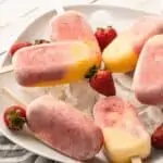 Mango Strawberry Creamy Yogurt Popsicles