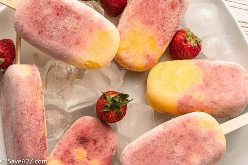 Mango Strawberry Creamy Yogurt Popsicles